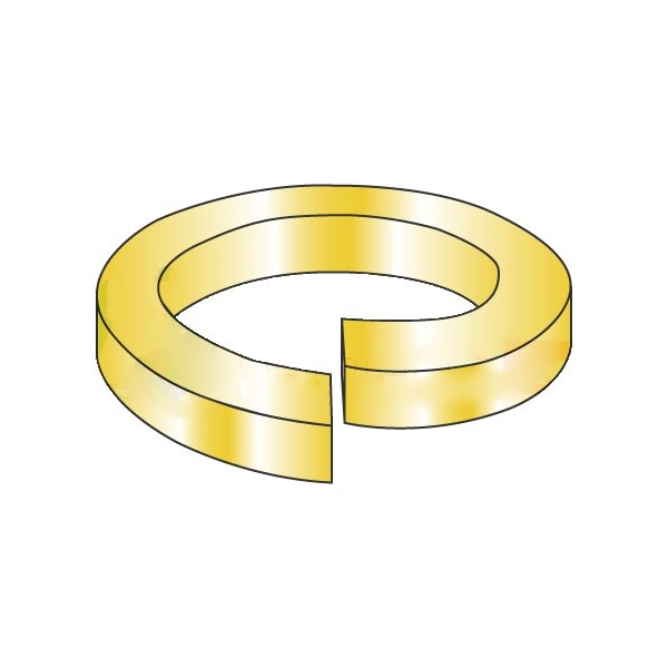 Newport Fasteners Split Lock Washer, For Screw Size 1/2 in Steel, Zinc Yellow Finish, 2000 PK 916361 - main
